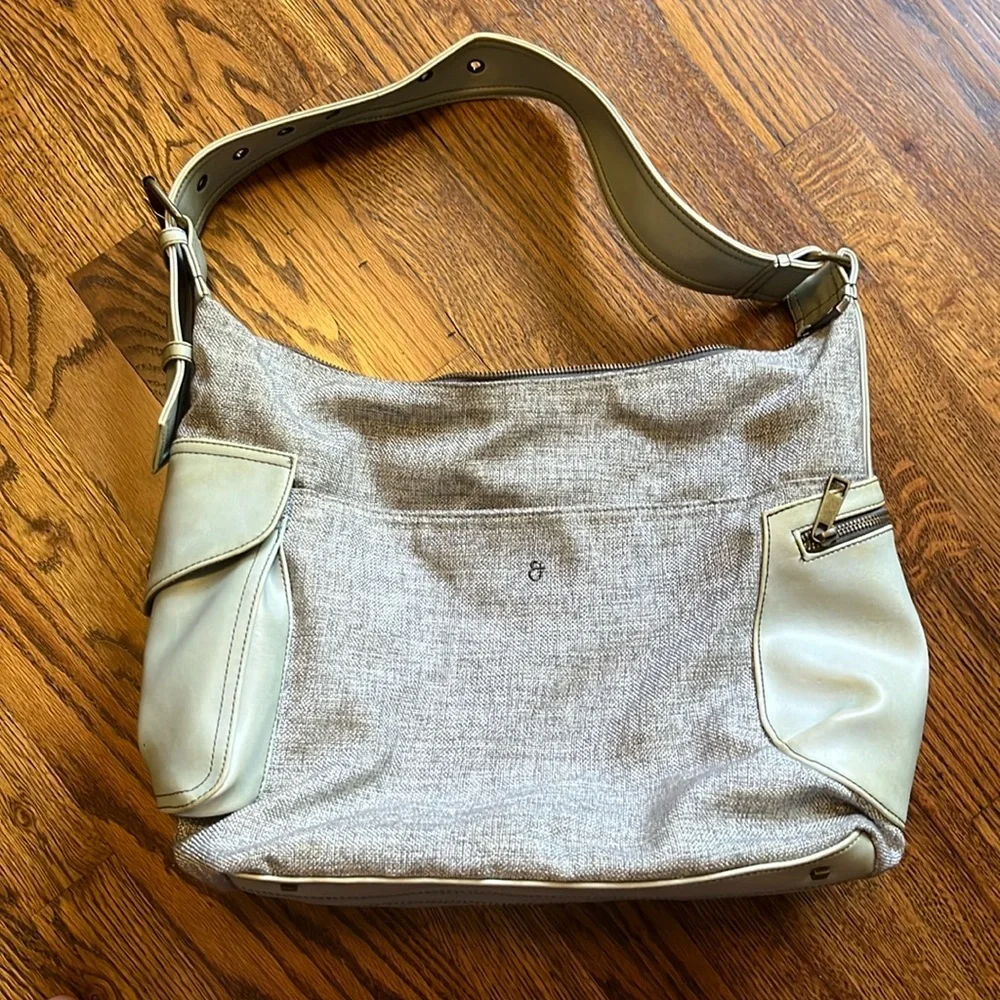 Matt & Nat Vintage Mint Green/Grey Vegan Leather Recycled Purse EUC